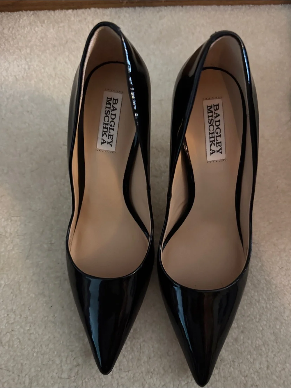 Badgley Mischka Black Patent Pointed-Toe Stiletto Pumps
